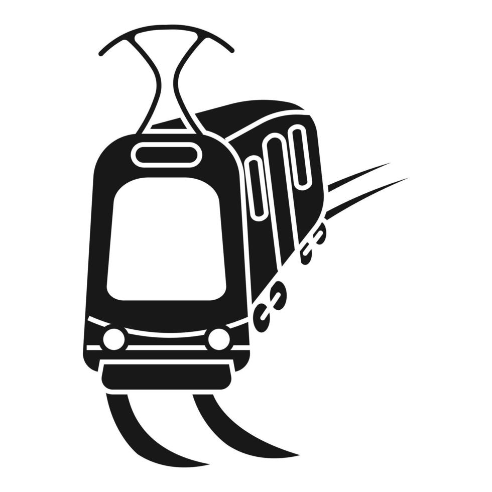 City tram car icon, simple style vector