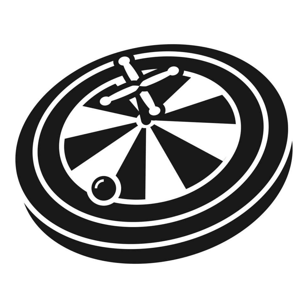 icono de la ruleta del casino afortunado, estilo simple vector