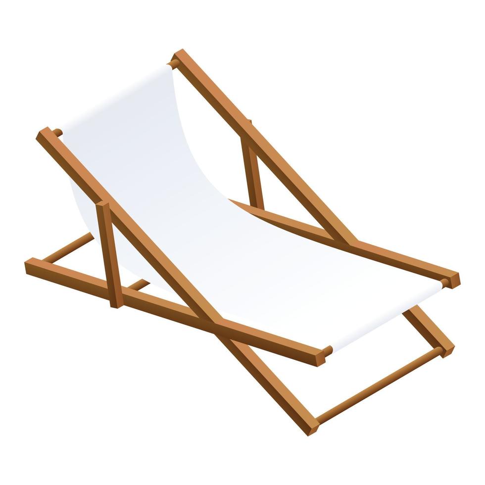 Chaise lounge icon, isometric style vector