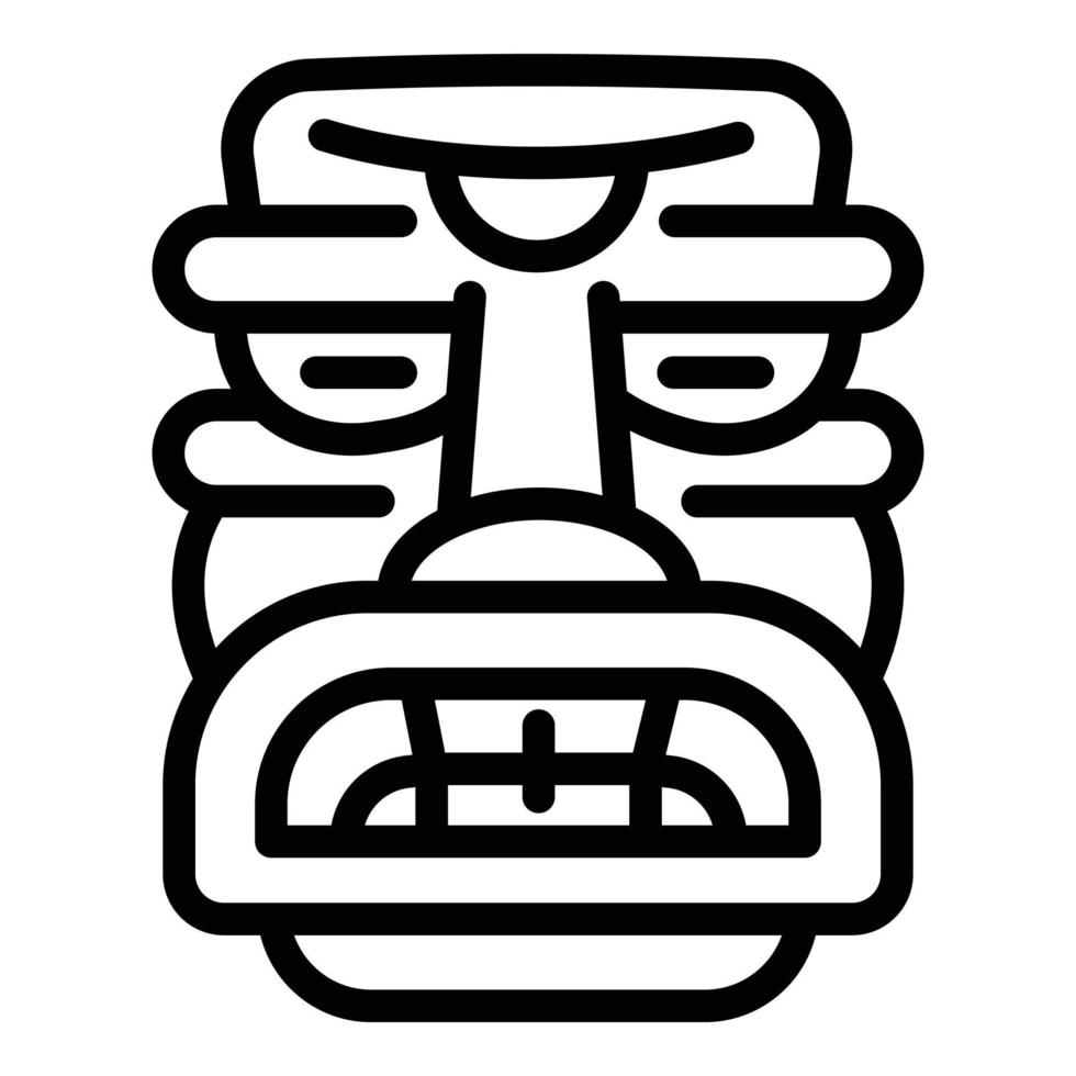 Totem idol icon, outline style vector