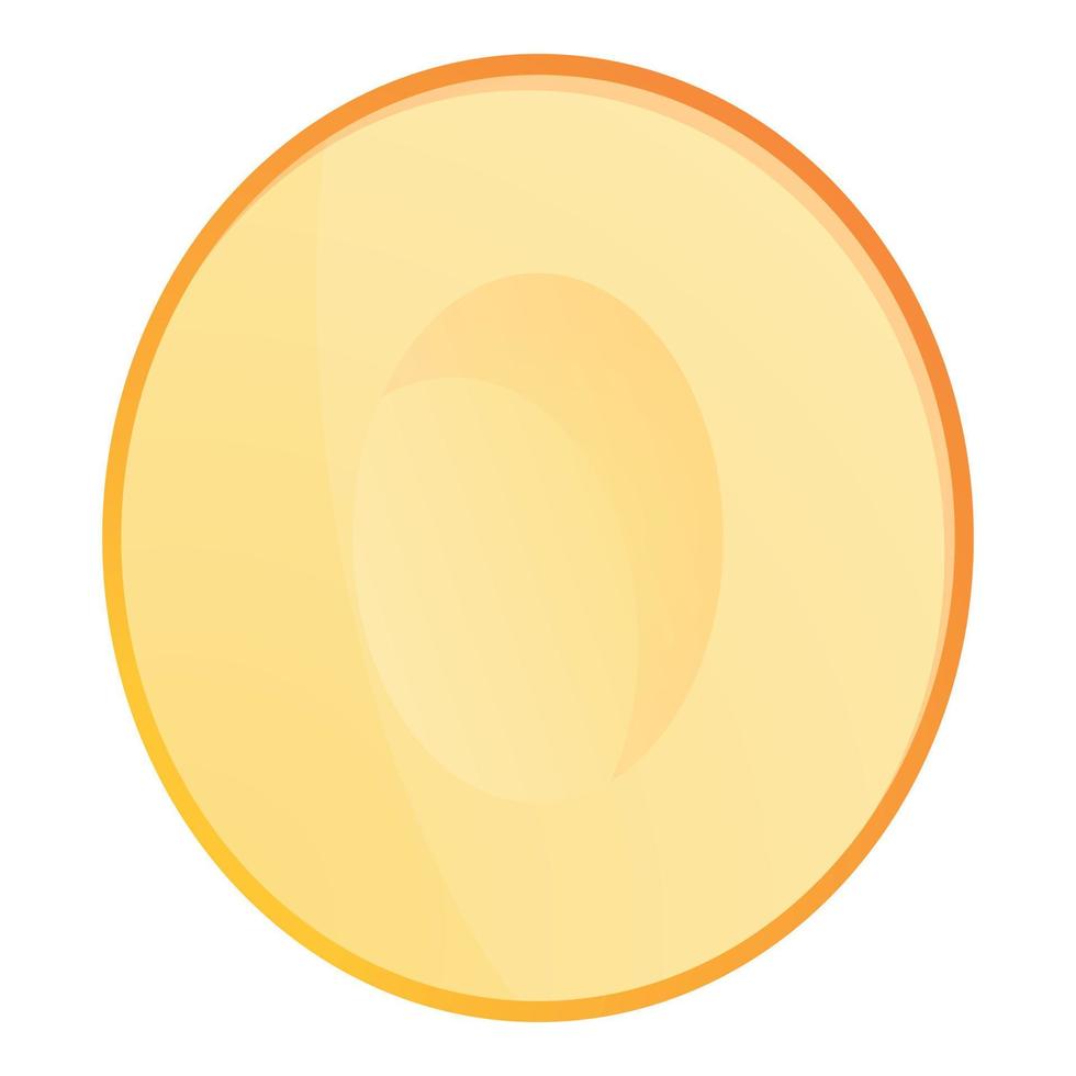 icono de melón medio limpio, estilo de dibujos animados vector