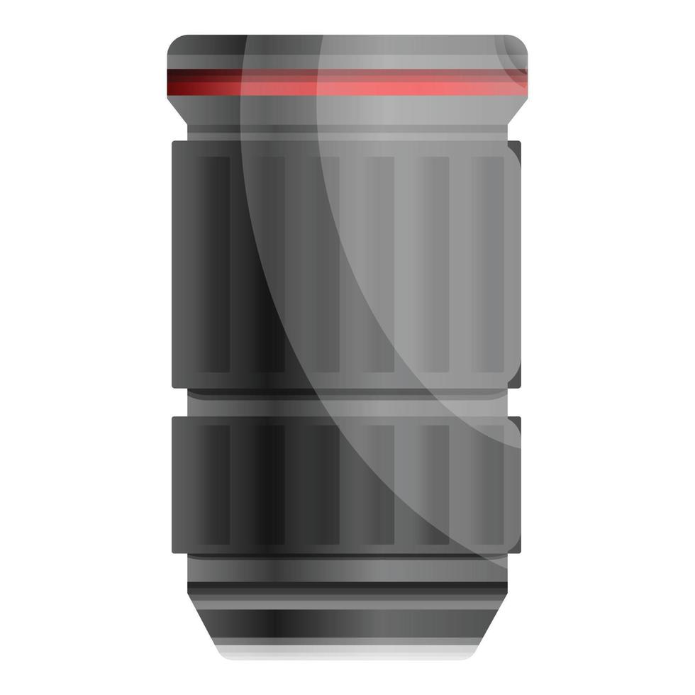 Camera new lens icon, cartoon style vector