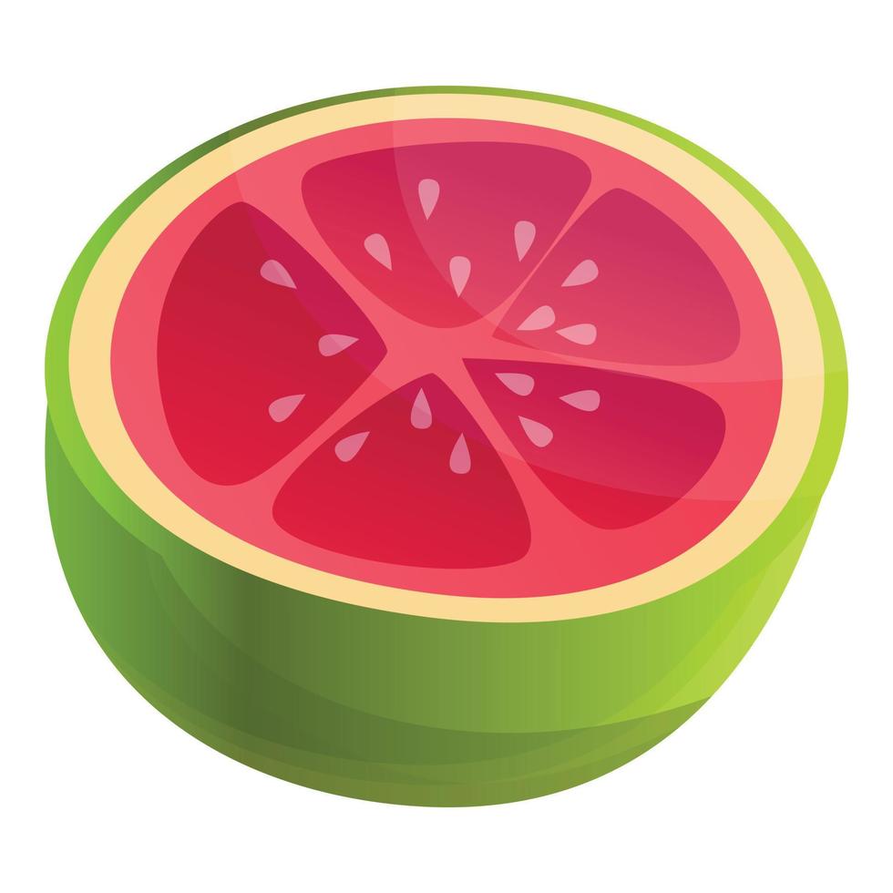 Half guava icon, cartoon style vector