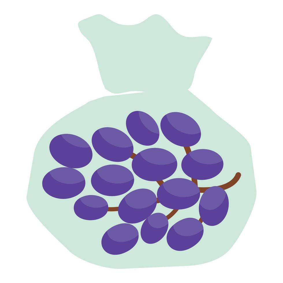 Red grapes icon, flat style vector