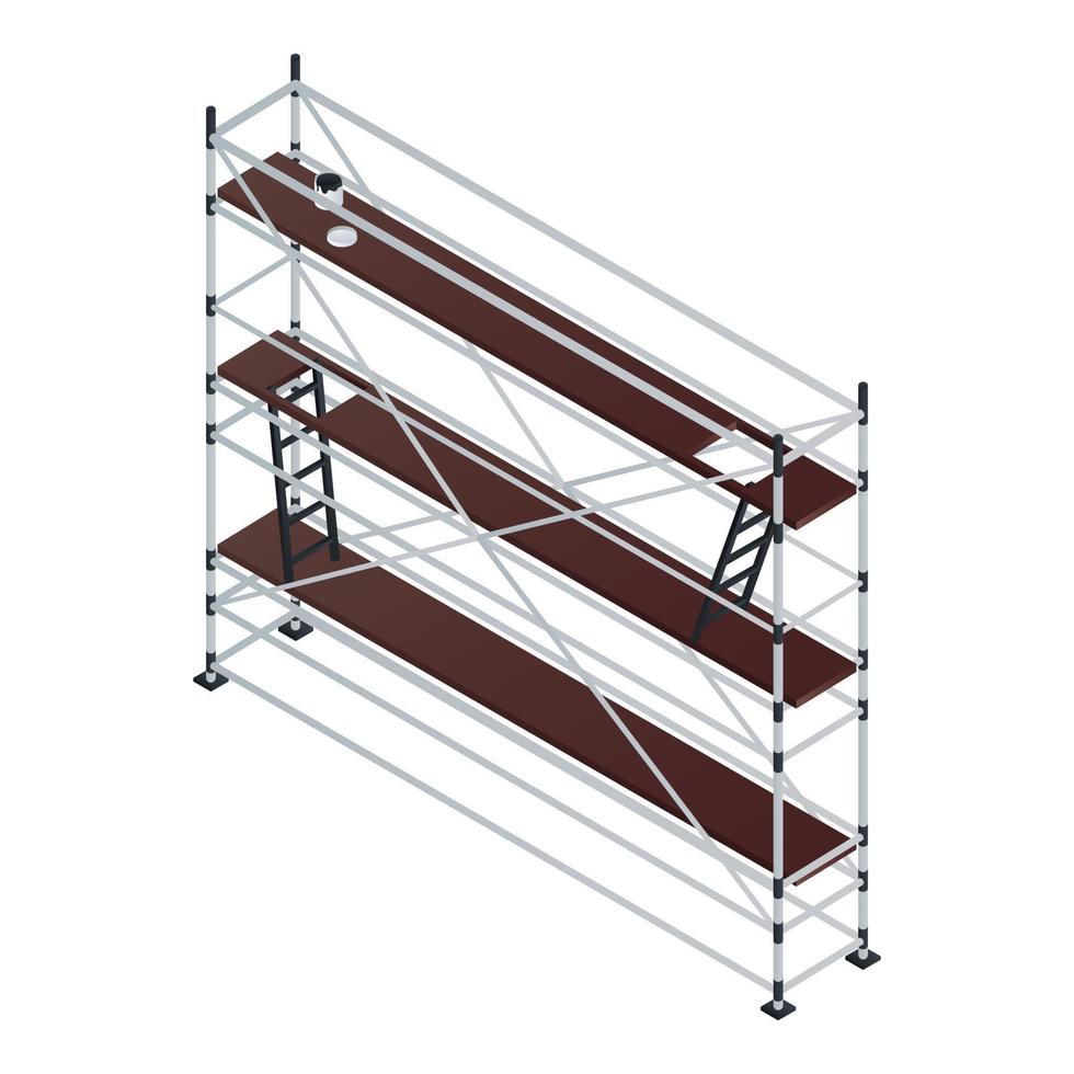 Long scaffold icon, isometric style vector