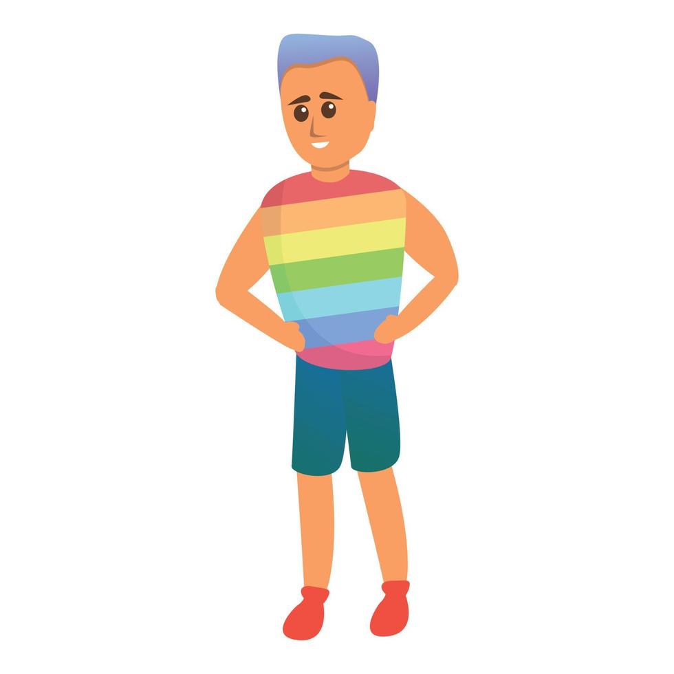 Blue hair gay icon, cartoon style vector