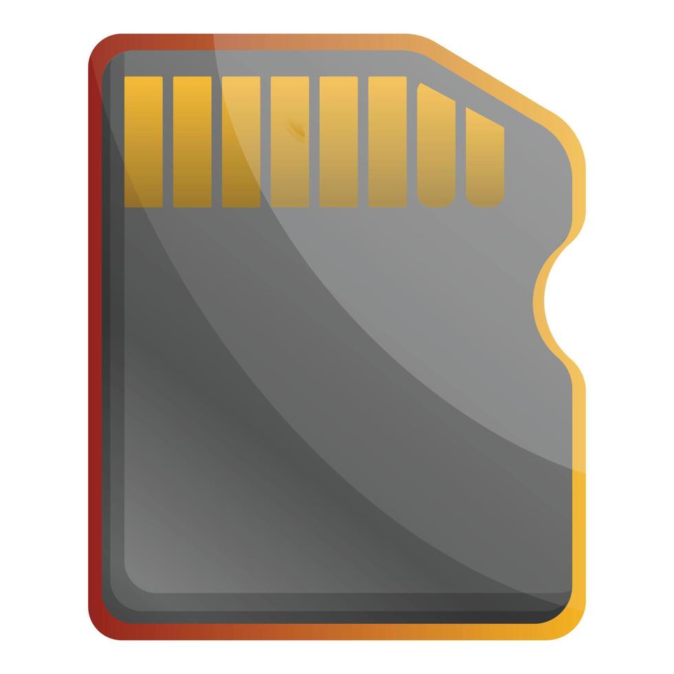 Sd card icon, cartoon style vector