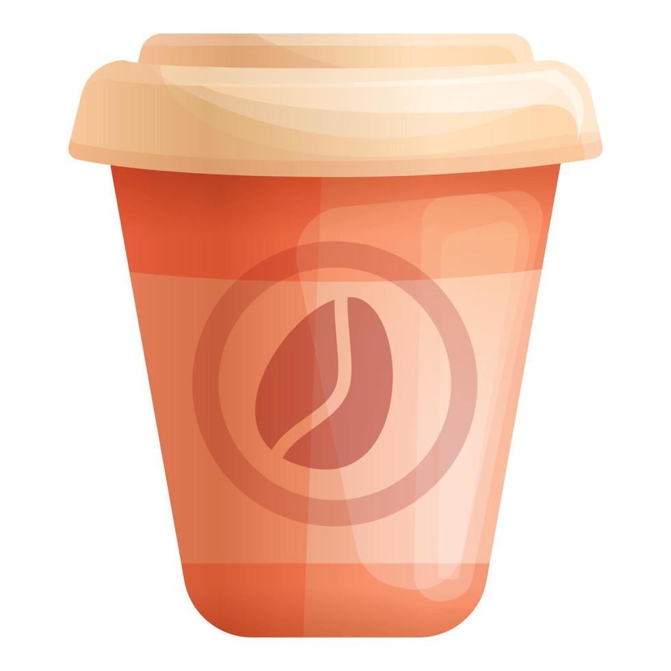 Paper coffee cup icon, cartoon style vector