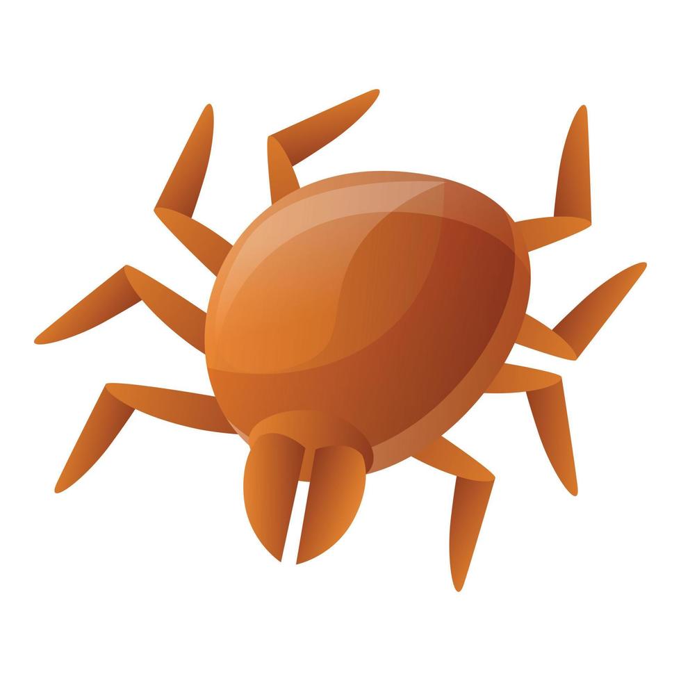 Brown mite icon, cartoon style vector