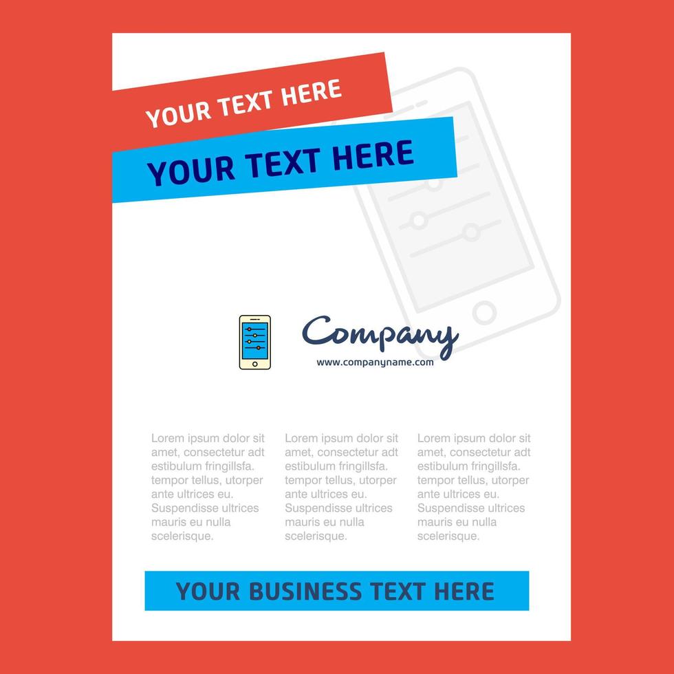Mobile setting Title Page Design for Company profile annual report presentations leaflet Brochure Vector Background