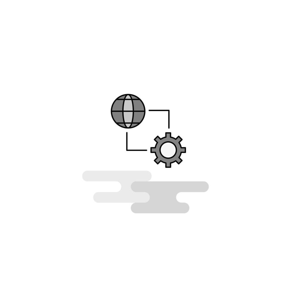 Internet setting Web Icon Flat Line Filled Gray Icon Vector