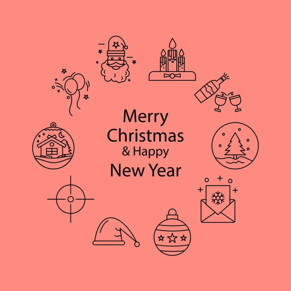 Merry Christmas Beautiful Background Vector illustration