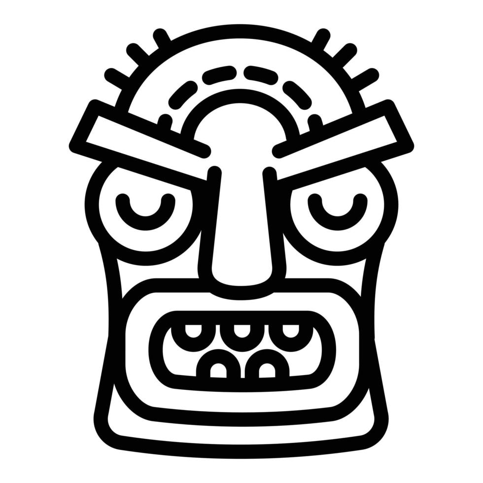 Ancient idol icon, outline style vector