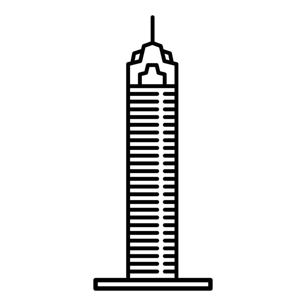 icono de la torre del cielo de la ciudad, estilo de esquema vector