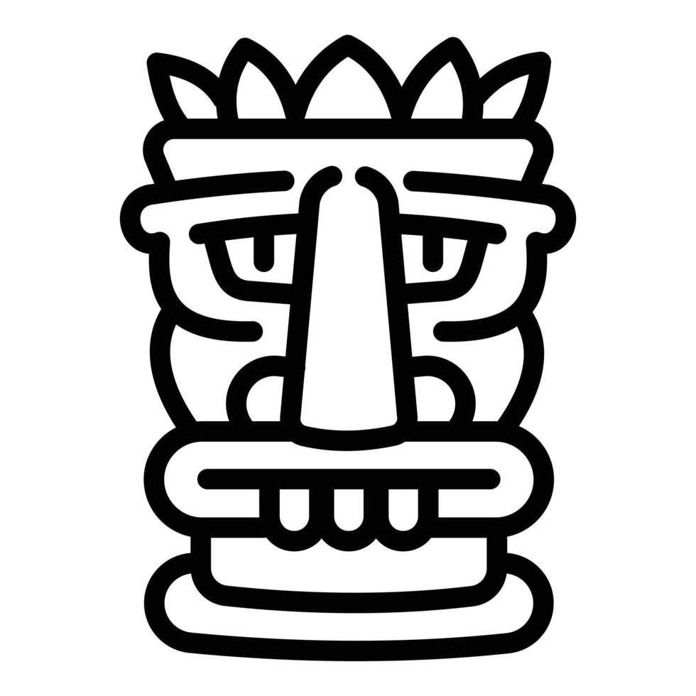 icono de ídolo tiki de playa, estilo de esquema vector