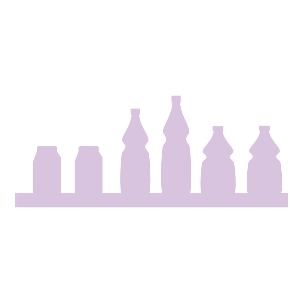 Wash bottle on shelf market icon, flat style vector