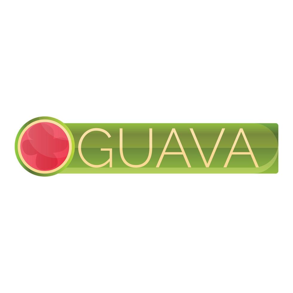 Cutted guava logo, cartoon style vector