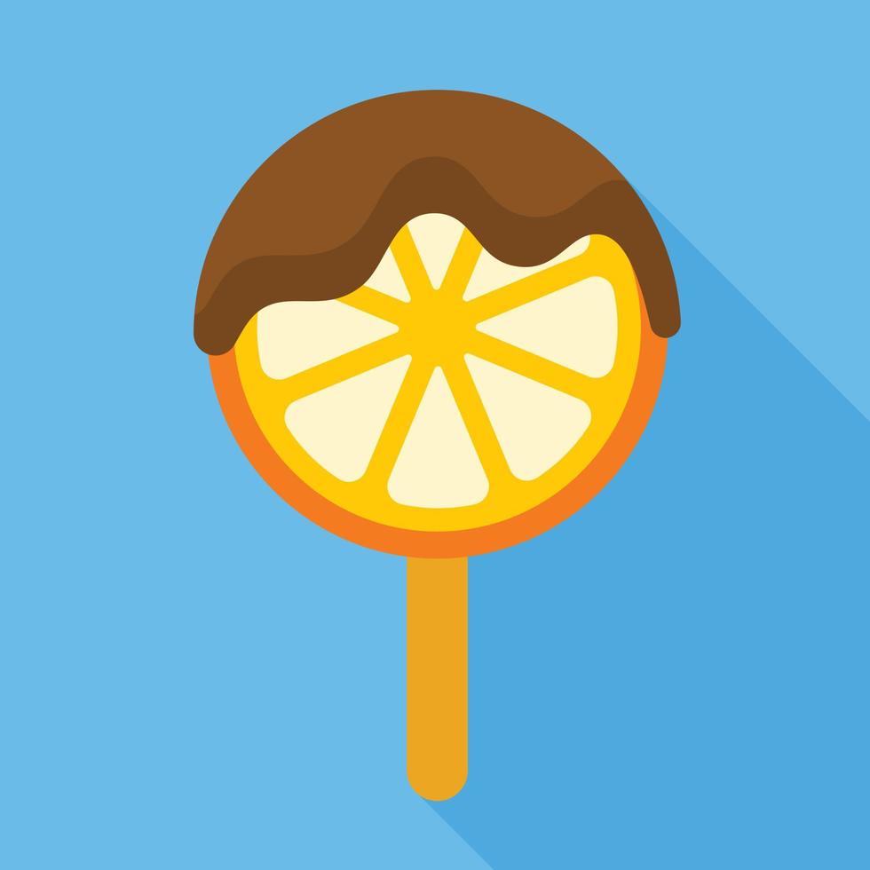 Orange piece popsicle icon, flat style vector