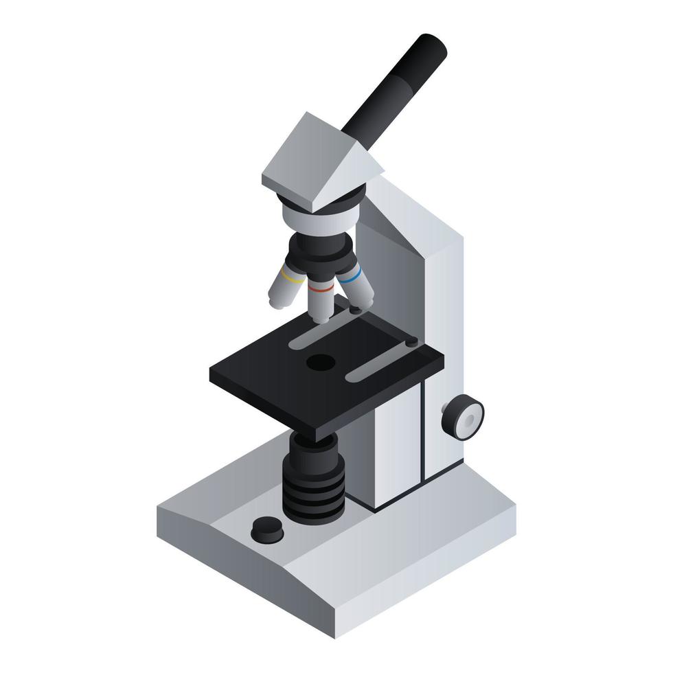 Dna microscope icon, isometric style vector