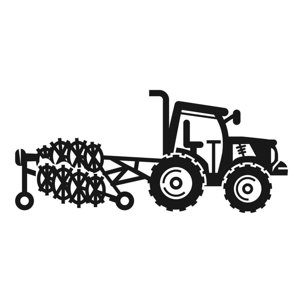 Tractor agriculture tool icon, simple style vector