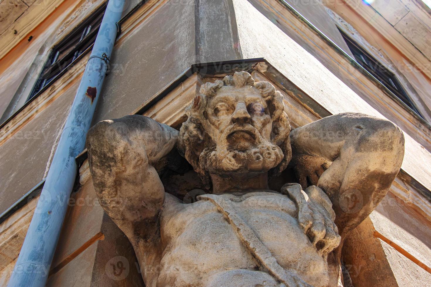 Statue of Atlas. Also called Corgon. The sculpture is a famous landmark and symbol of Nitra, Slovakia photo