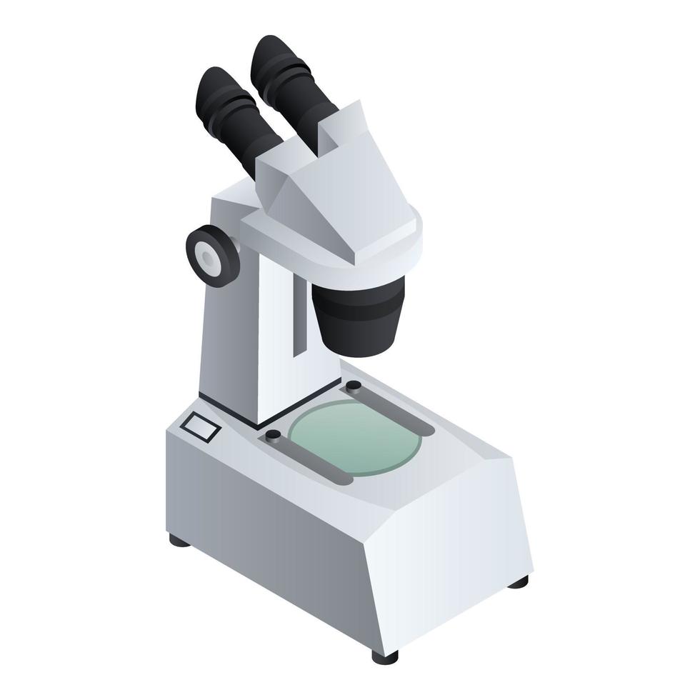 Biology microscope icon, isometric style vector