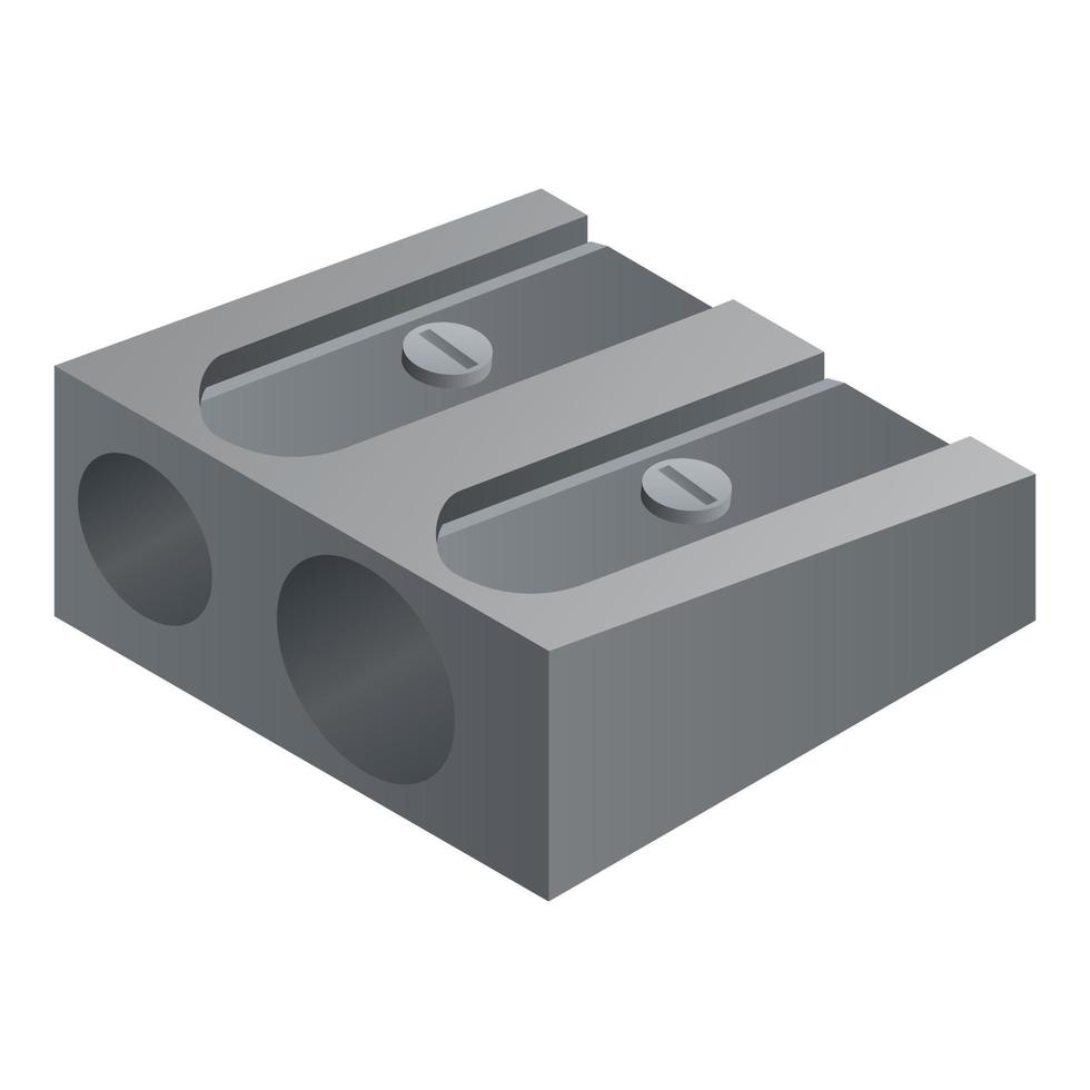 Double metal sharpener icon, isometric style vector