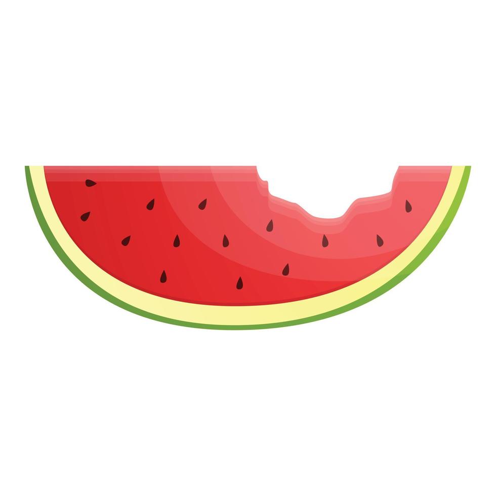 Bit watermelon slice icon, cartoon style vector