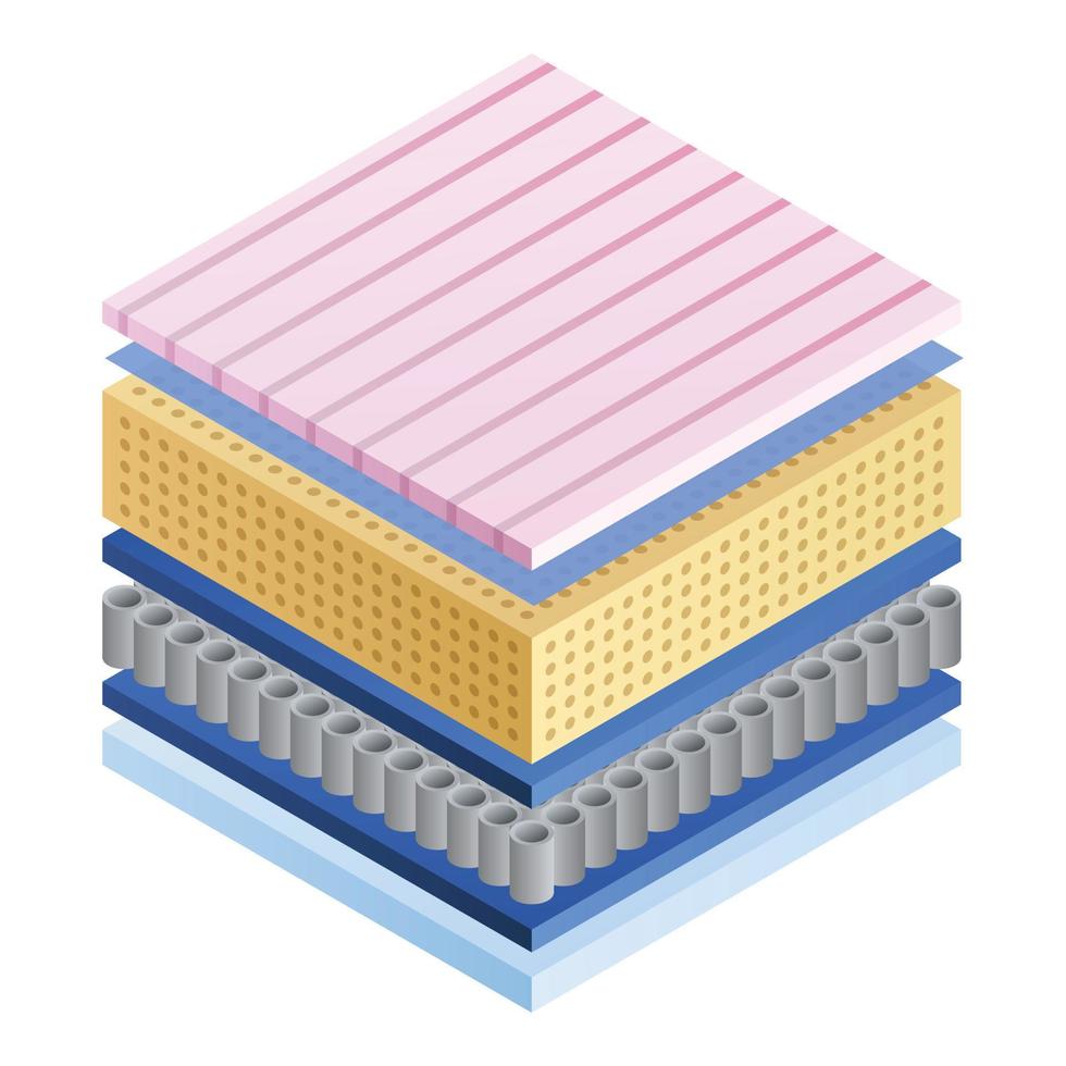 Mattress component icon, isometric style vector