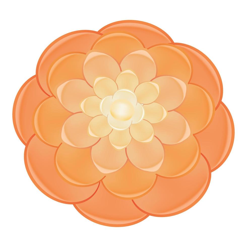 Light red camellia icon, cartoon style vector