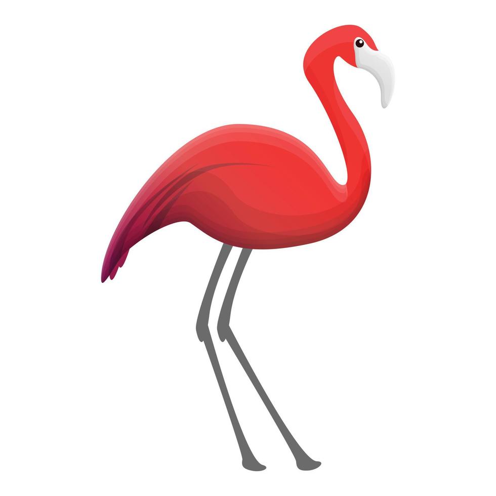 Flamingo icon, cartoon style vector