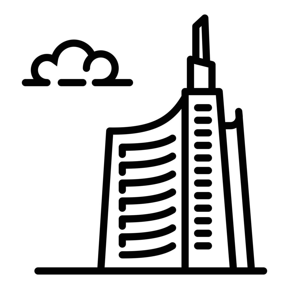 Milan modern building icon, outline style vector
