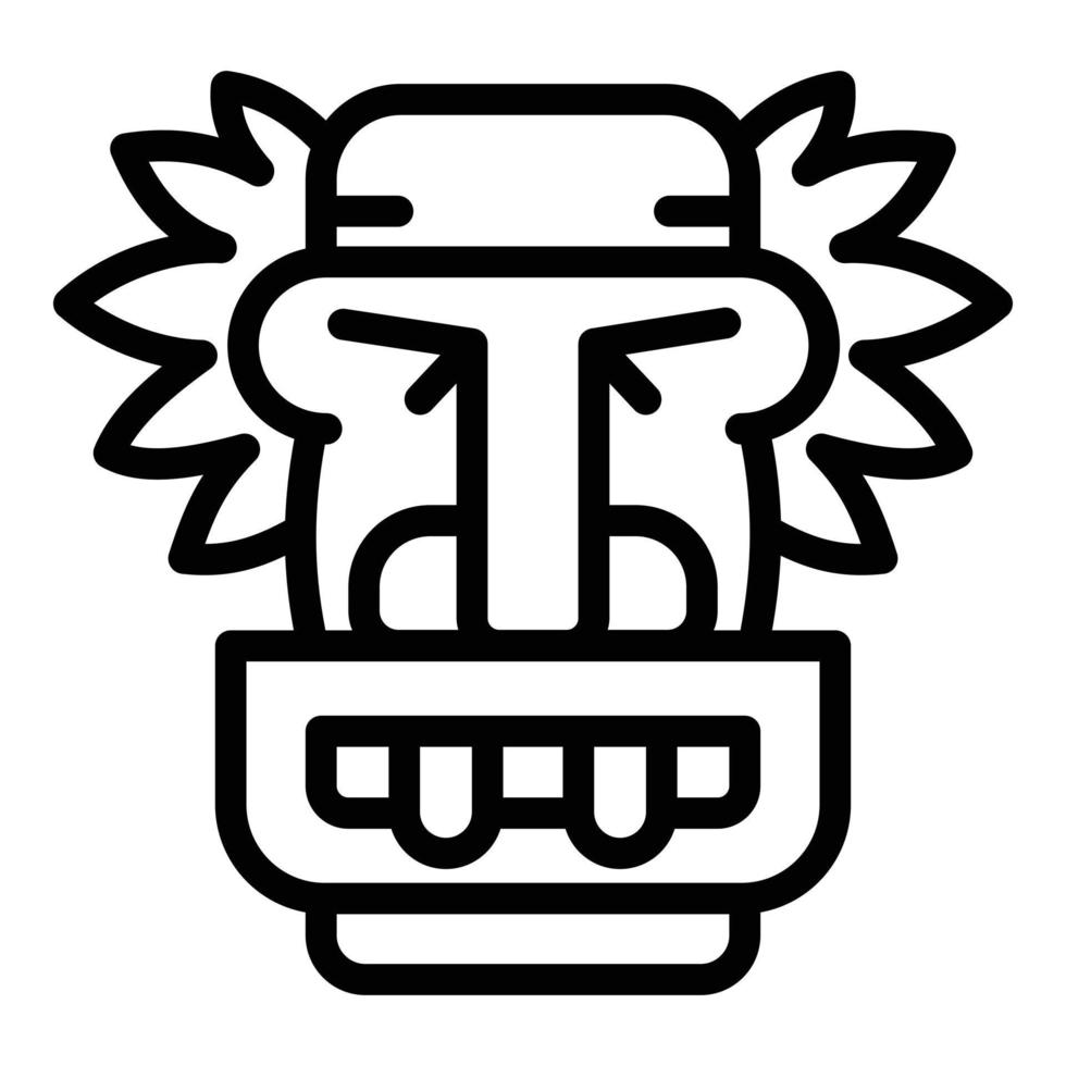 Tiki idol icon, outline style vector