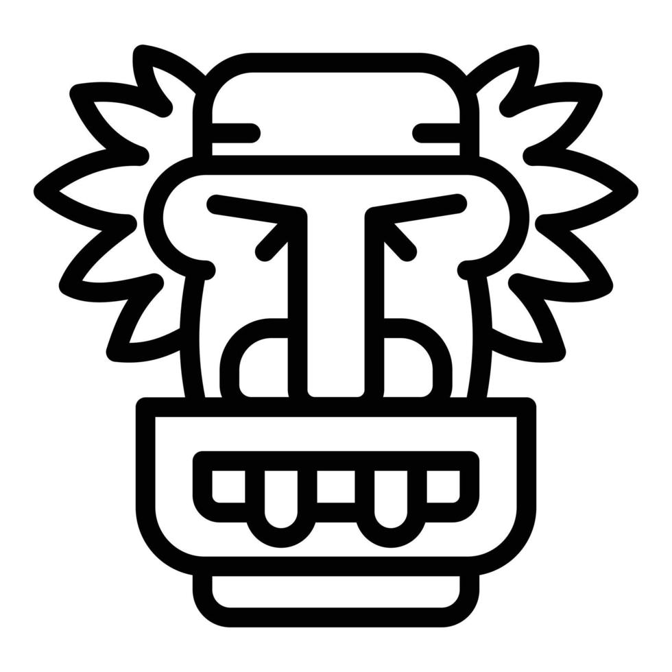 icono de ídolo tiki, estilo de contorno vector