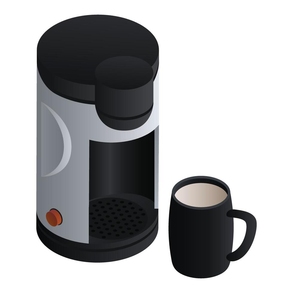 Coffee maker icon, isometric style vector