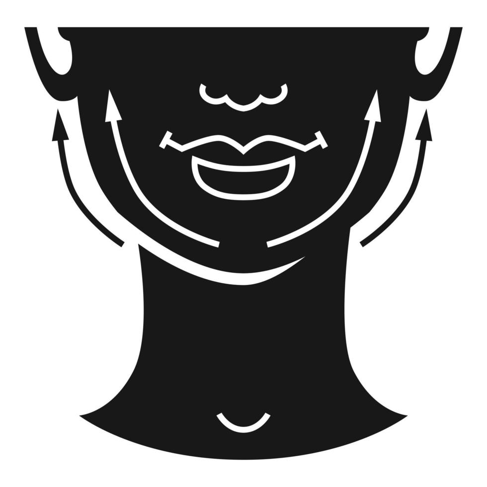 icono facial de elevación, estilo simple vector