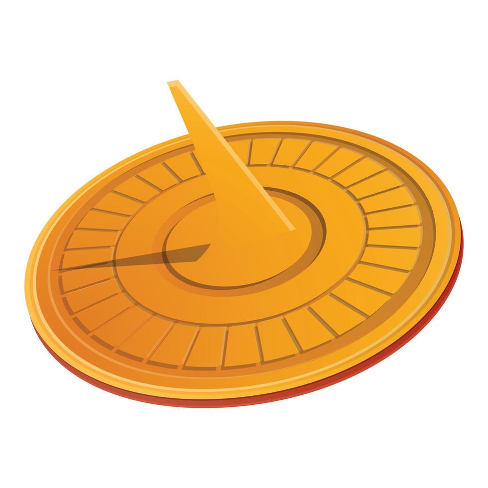 icono de reloj de sol solar, estilo de dibujos animados vector