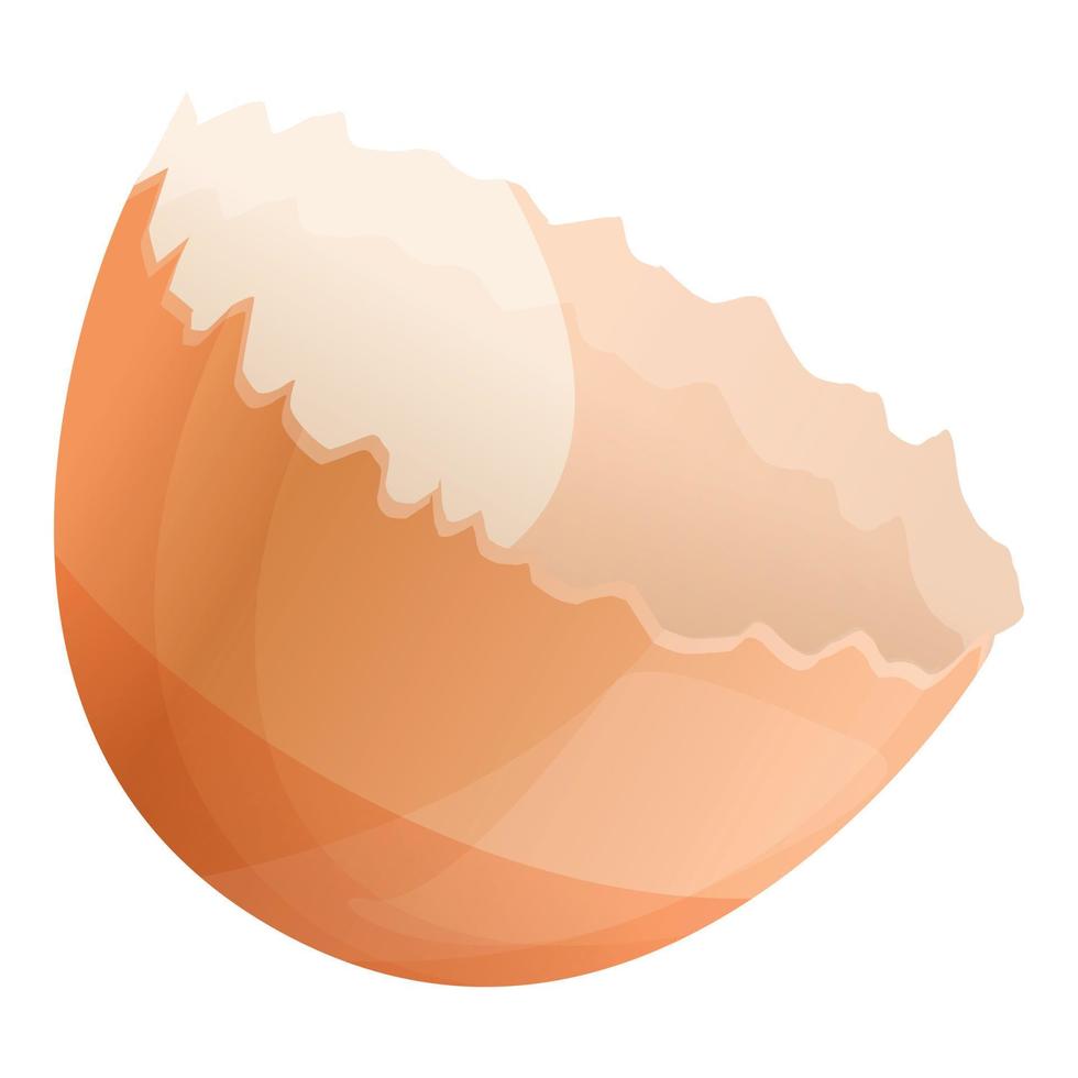 Half eggshell icon, cartoon style vector