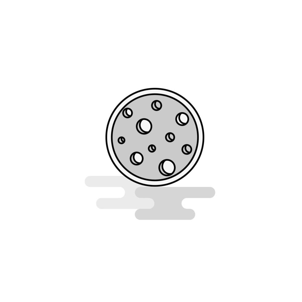 Moon Web Icon Flat Line Filled Gray Icon Vector