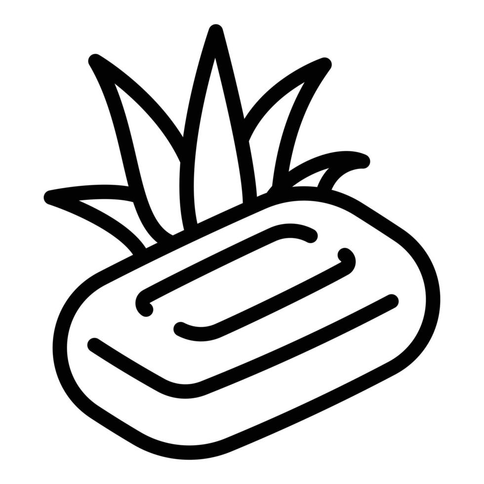 Aloe vera soap icon, outline style vector