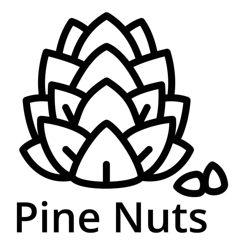 Pine nuts icon, outline style vector