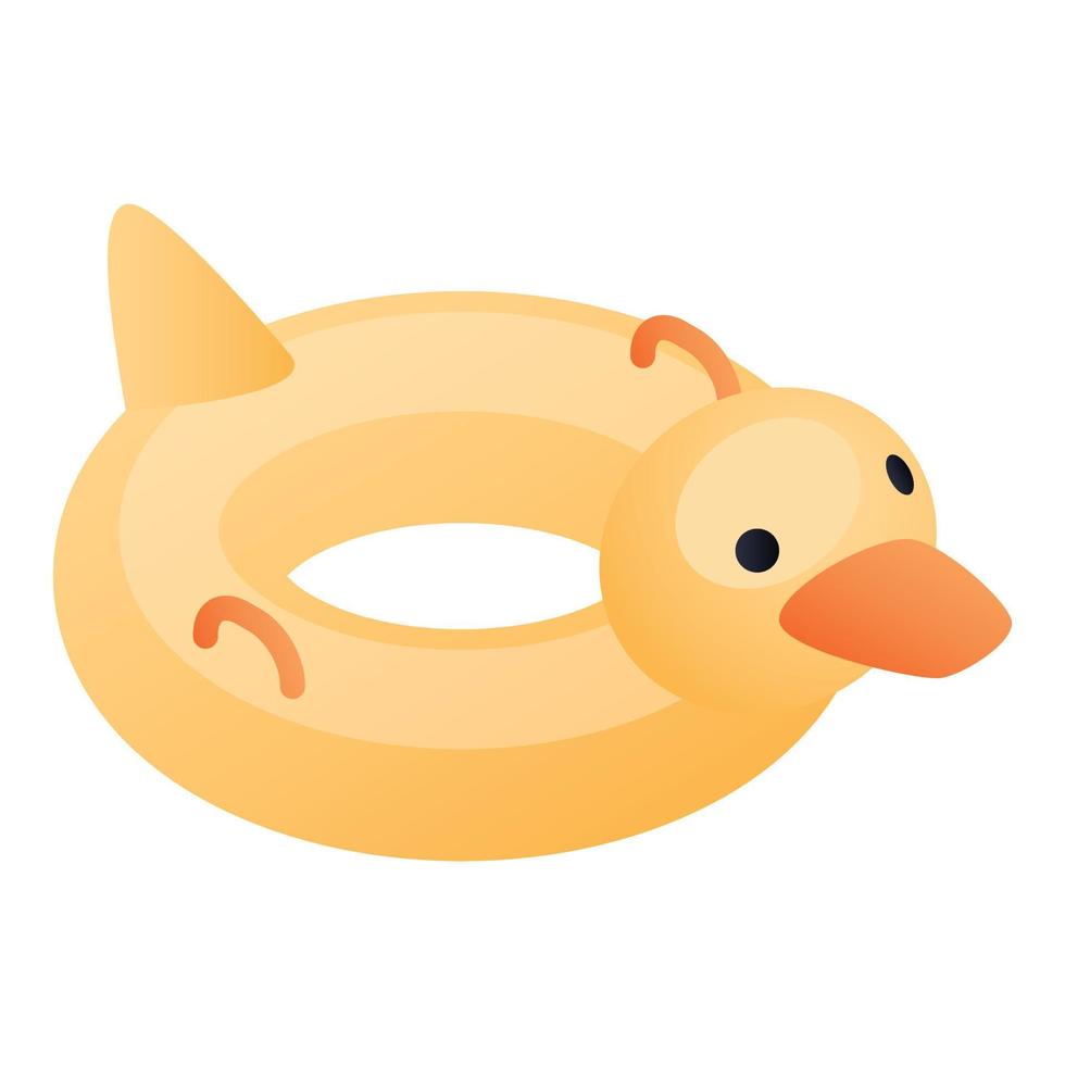 icono de pato de anillo inflable, estilo isométrico vector