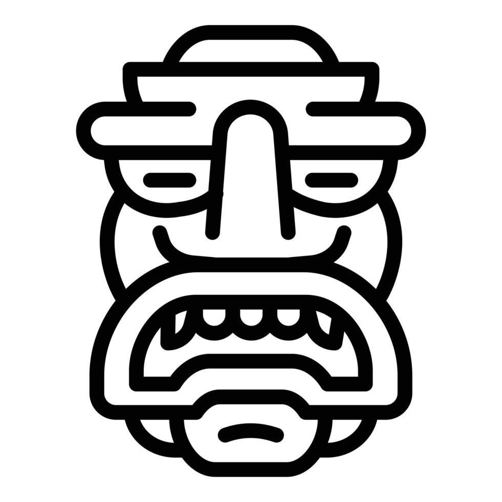 Ornamental idol icon, outline style vector