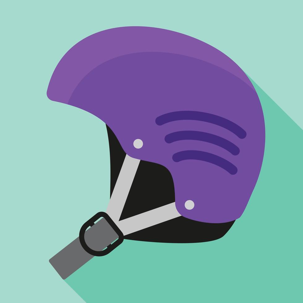 Ski helmet icon, flat style vector