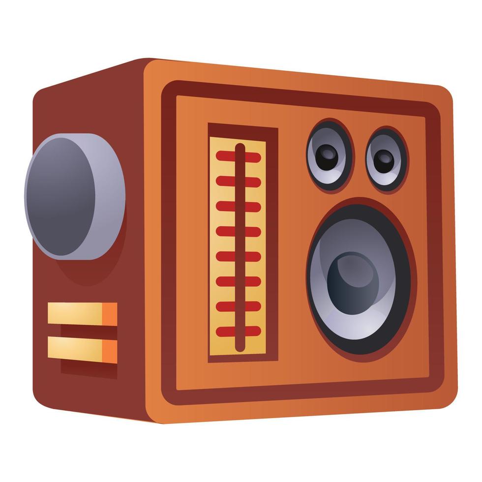 Fm radio speaker icon, cartoon style vector