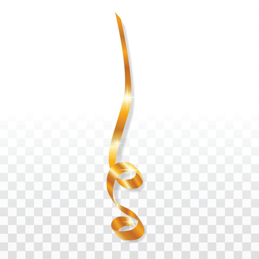 icono de serpentina de oro de vacaciones, estilo realista vector