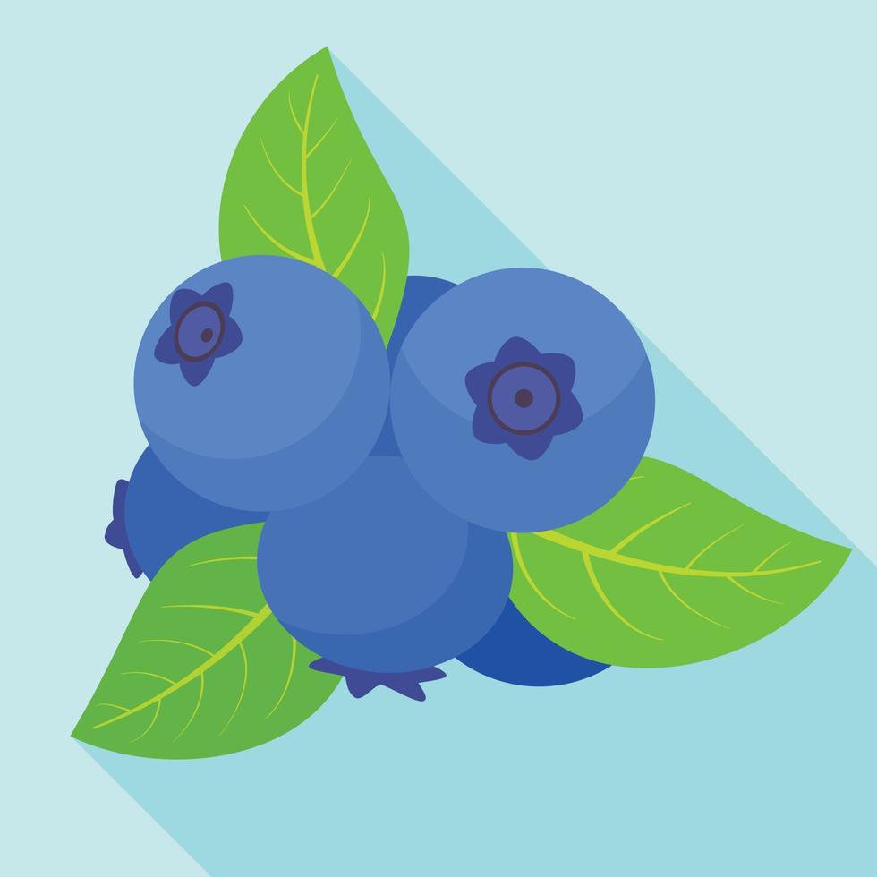 Ripe bilberry icon, flat style vector