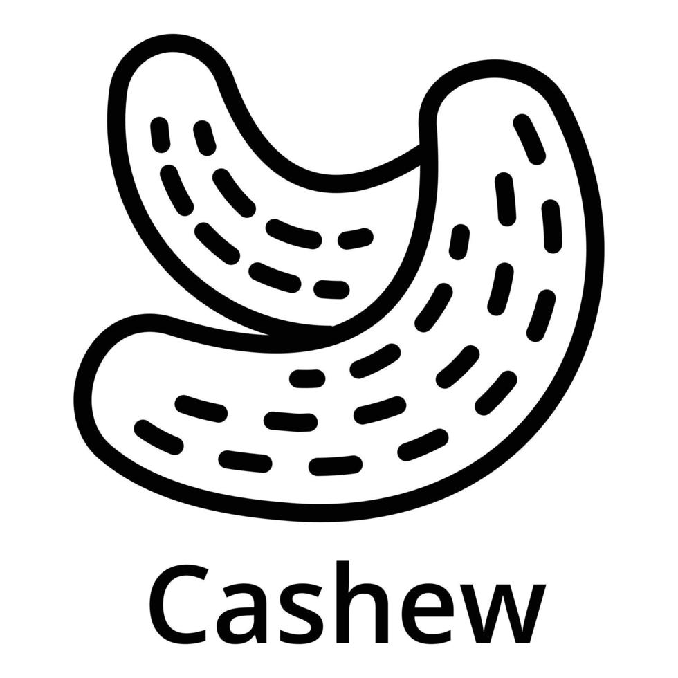 Cashew icon, outline style vector