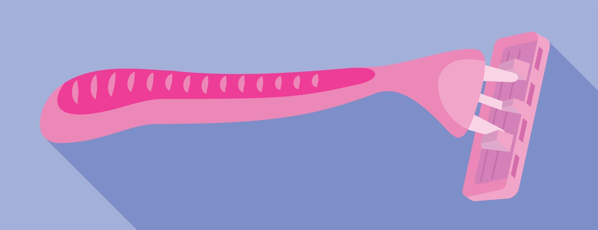 Woman pink razor icon, flat style vector