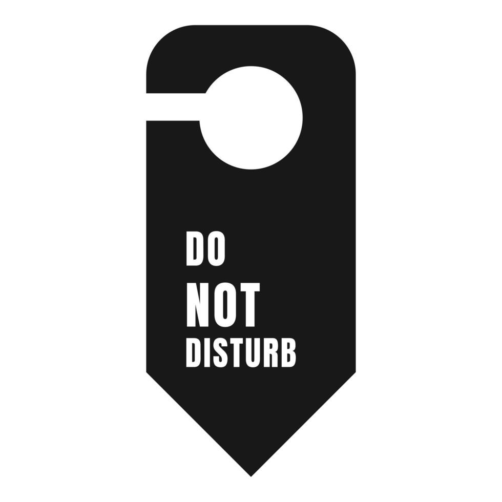 Paper do not disturb tag icon, simple style vector